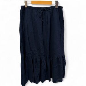 Boho Navy Whimsigoth Maxi Skirt Medium